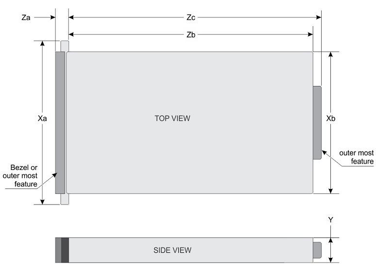 The image shows the chassis dimensions