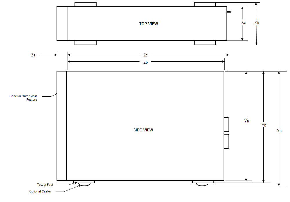 This image shows chassis dimensions for the PowerEdge T640 system.