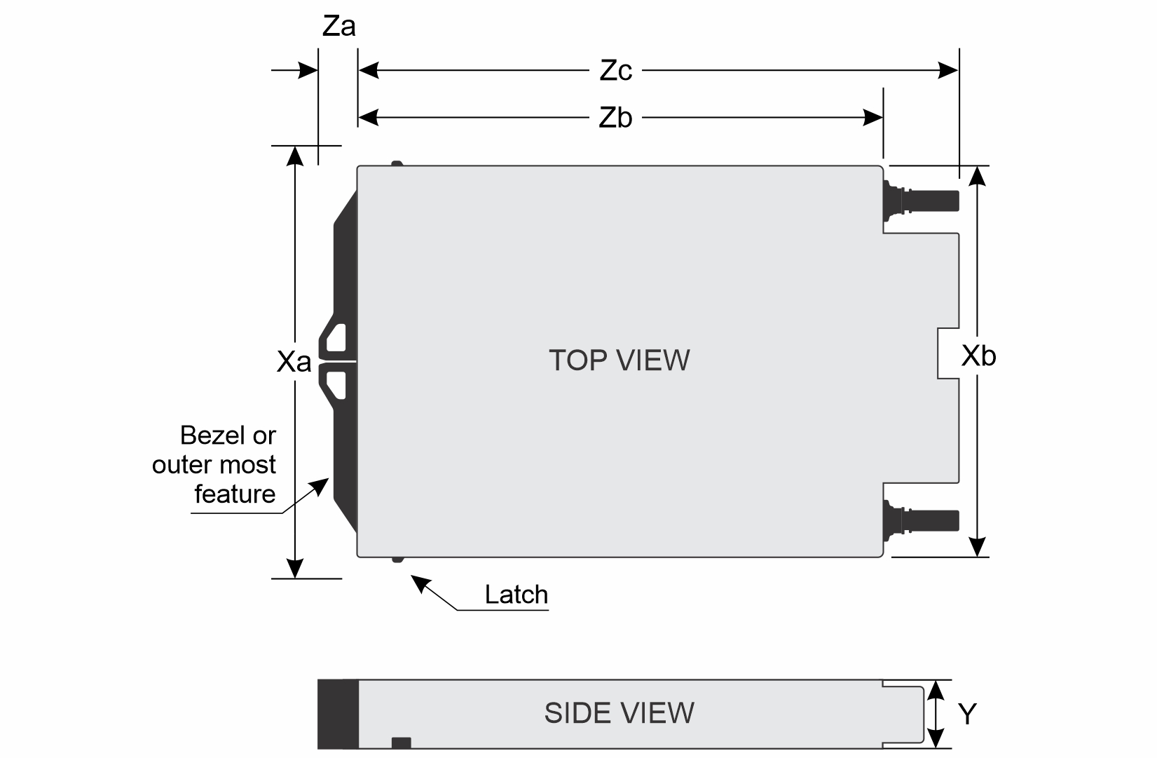 This image shows the dimensions of XE8712 system.