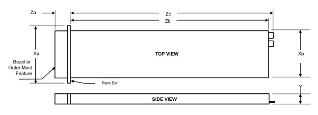 This image shows chassis dimensions for the PowerEge XE9640 system.