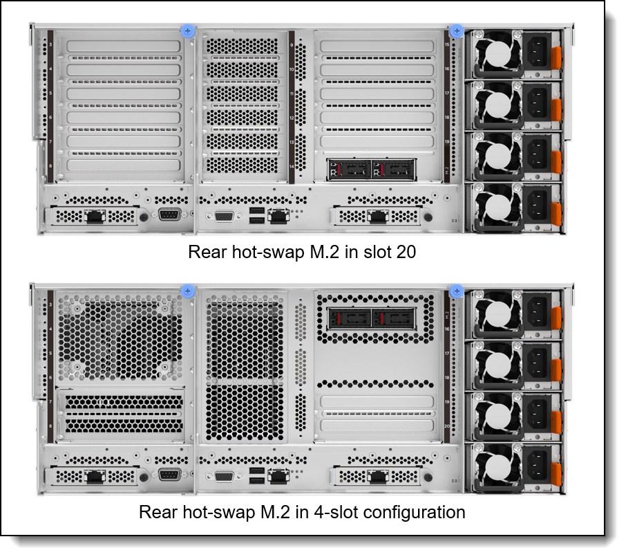 Hot-swap M.2 drive bays