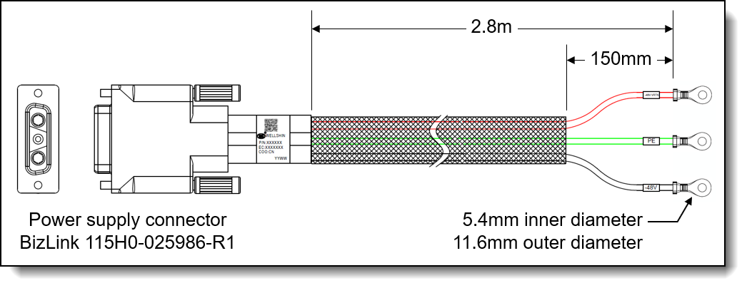 -48V DC power cord