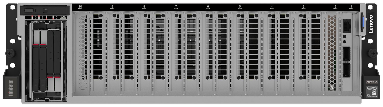 Lenovo ThinkSystem SR675 V3 in 8DW PCIe Setup