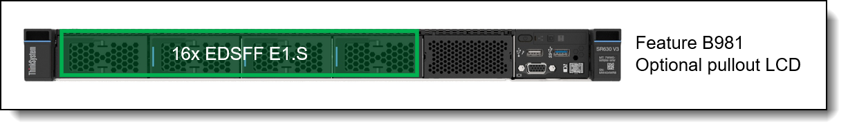SR630 V3 front drive bay configurations - EDSFF E1.S drive bays