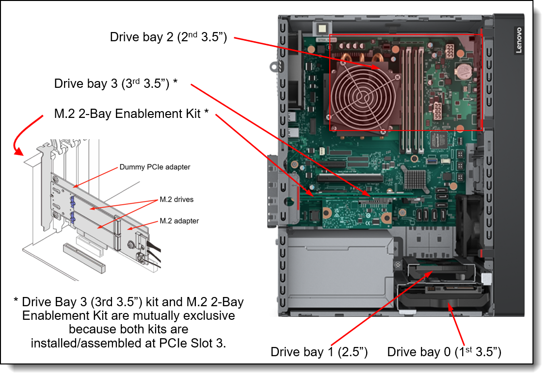 ST50 V3 Internal drive bay configurations