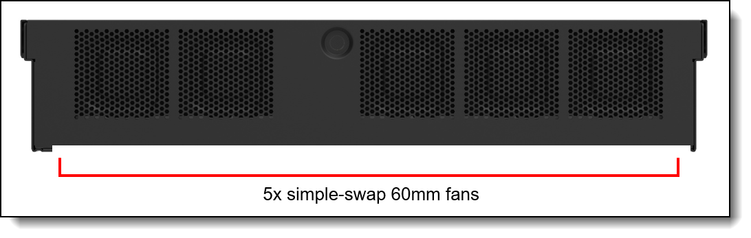 Rear view of the ThinkEdge SE455 V3