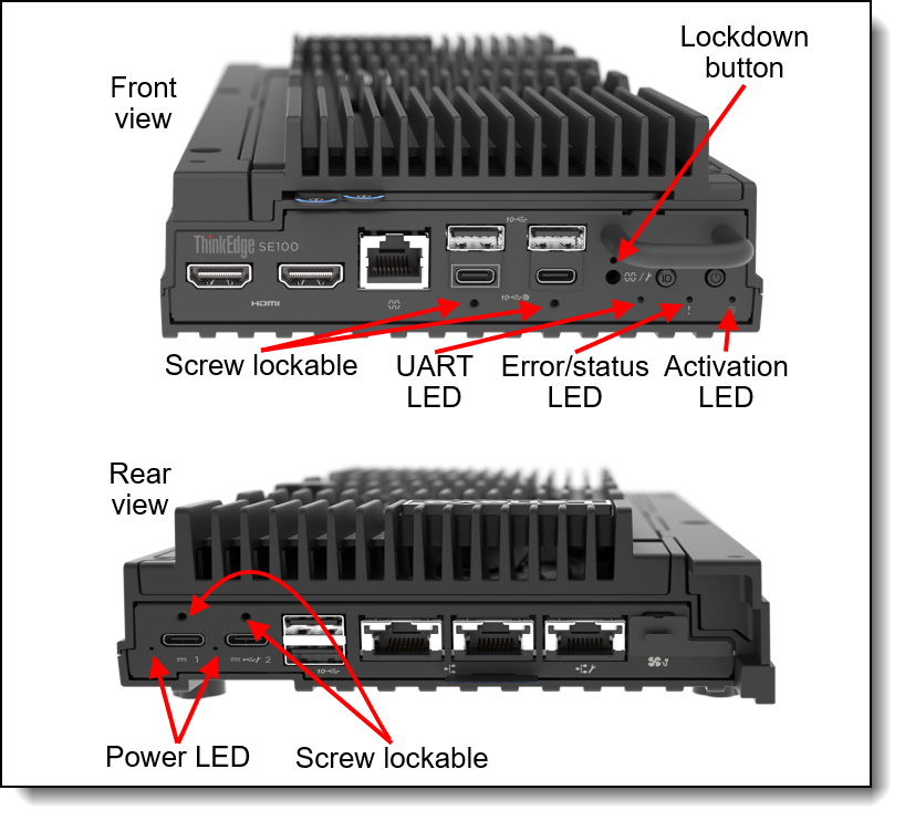 LED buttons in the SE100 server