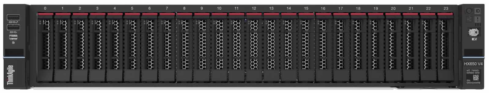 Lenovo ThinkAgile HX650 V4 systems with 2.5-inch drive bays