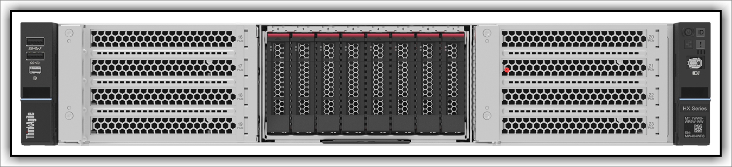 Lenovo ThinkAgile HX650a V4 system with 2.5-inch drive bays
