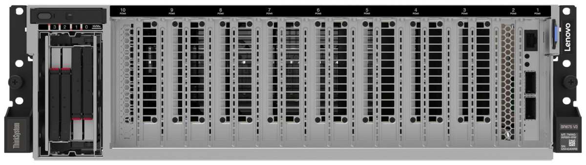 Lenovo ThinkSystem SR675 V3 in 8DW PCIe Setup