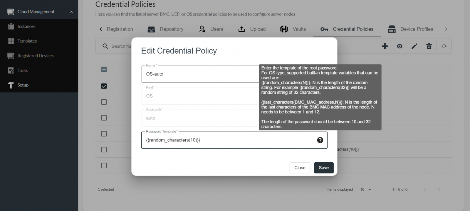 Credential Policy Editing – with rules