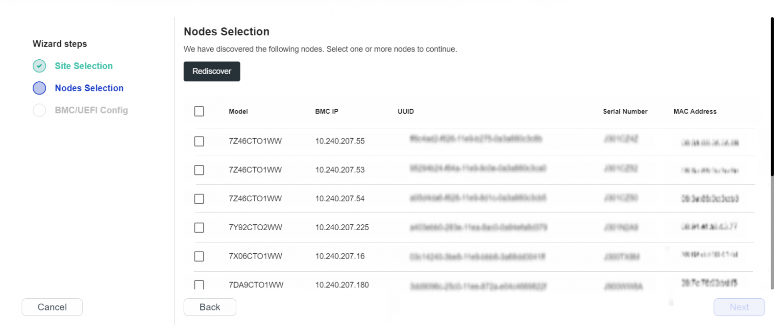 Edge server discovery from Lenovo Open Cloud Automation portal
