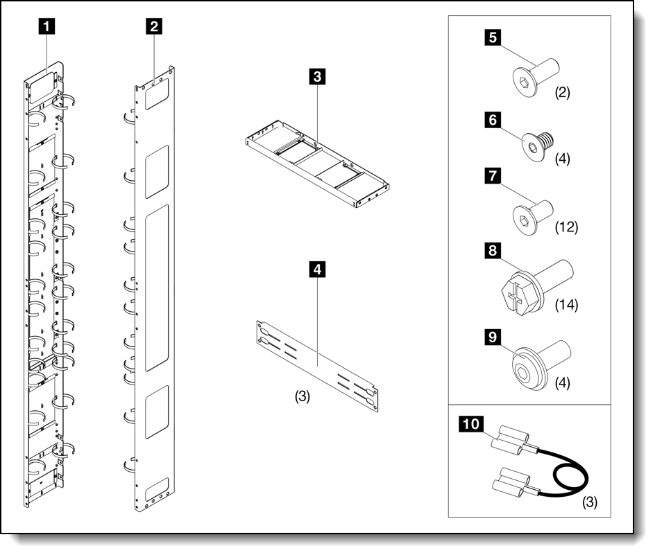 180mm Advanced Rack Extension Kit contents