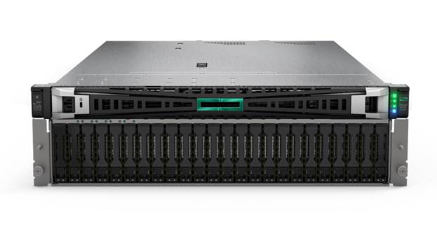 A black computer server with green light