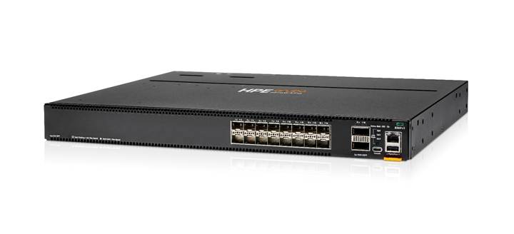 A black electronic device with many ports

Description automatically generated