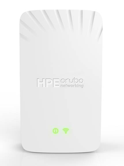 A white electronic device with a green light
Description automatically generated