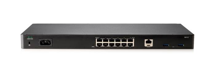 A black device with many ports
Description automatically generated
