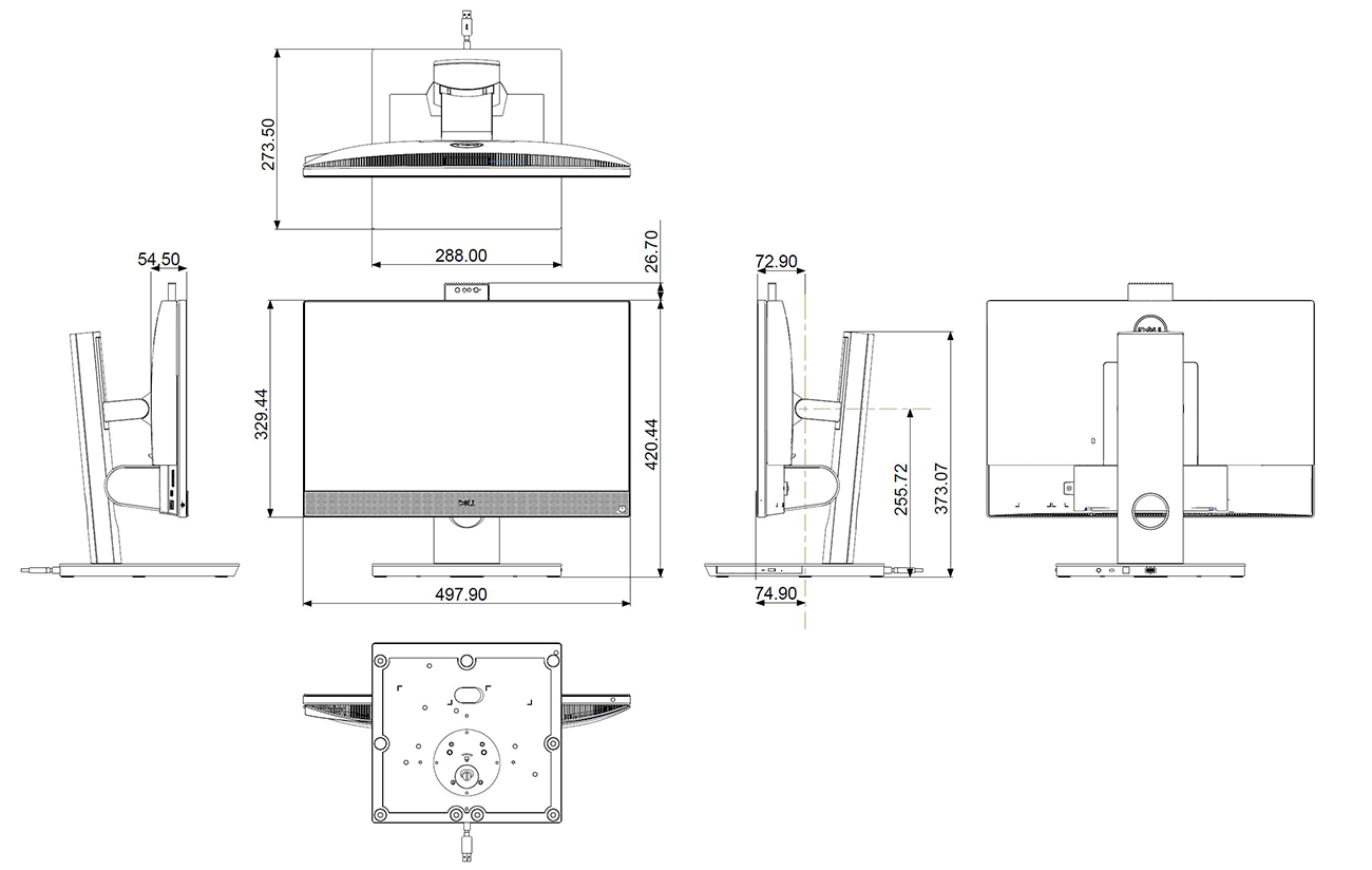 OptiPlex 3280 All-in-One—Height Adjustable Stand with Optical Disk Drive