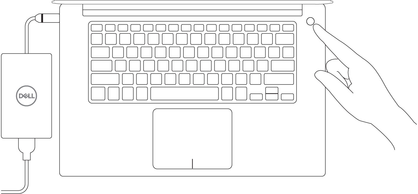 The image displays to press the power button