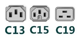 This image shows the supported PSU power cords.