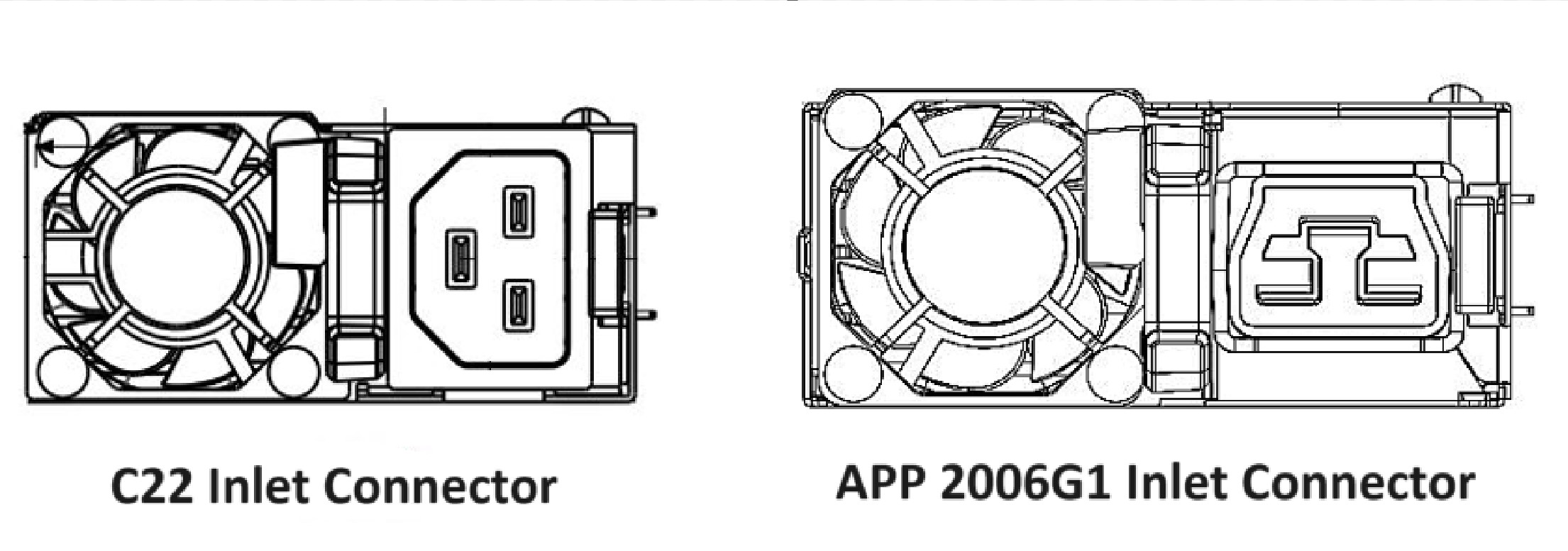 This image shows list of PSU inlet connector