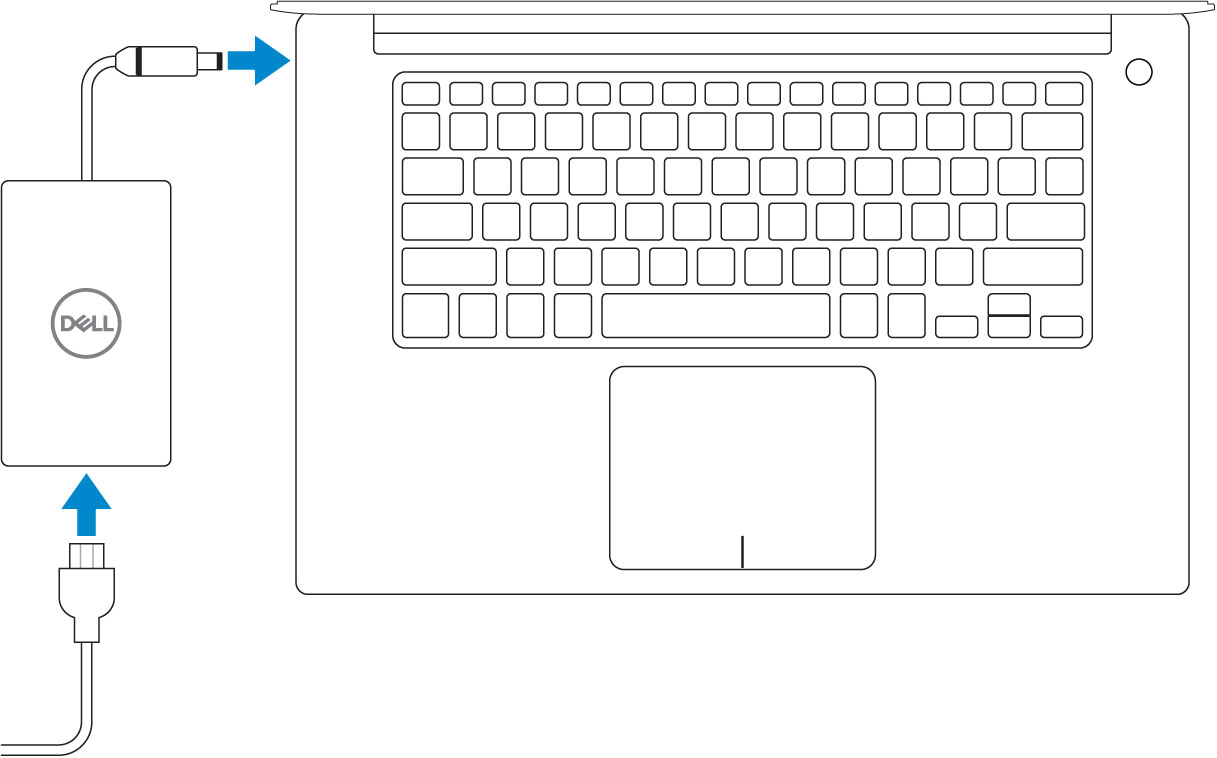 The image displays to connect the power adapter