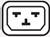 A black and white square with a face

Description automatically generated