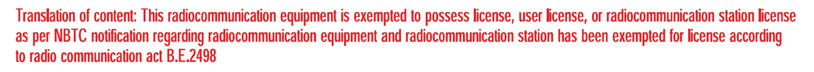 Radiocommunication compliance certificate translation