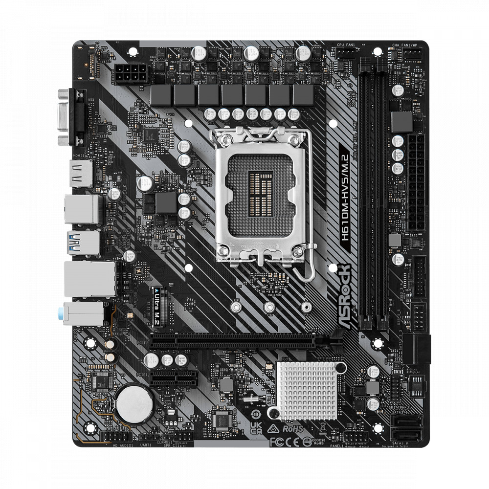 Материнская плата ASRock H610M-HVS/M.2 R2.0 DDR4 Micro-ATX, LGA 1700 - миниатюра 6