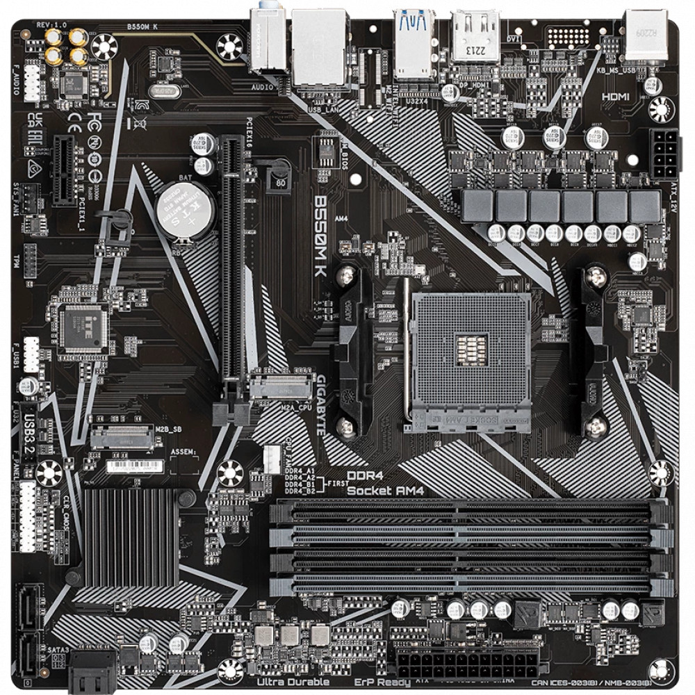 Материнская плата Gigabyte B550M K DDR4 Micro-ATX, AMD AM4 - миниатюра 8