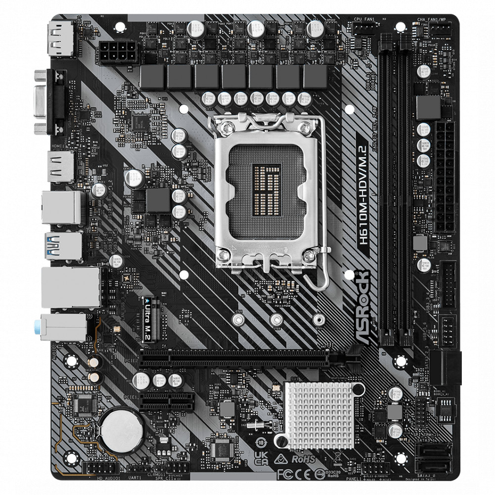 Материнская плата ASRock H610M-HDV/M.2 R2.0 DDR4 Micro-ATX, LGA 1700 - миниатюра 6