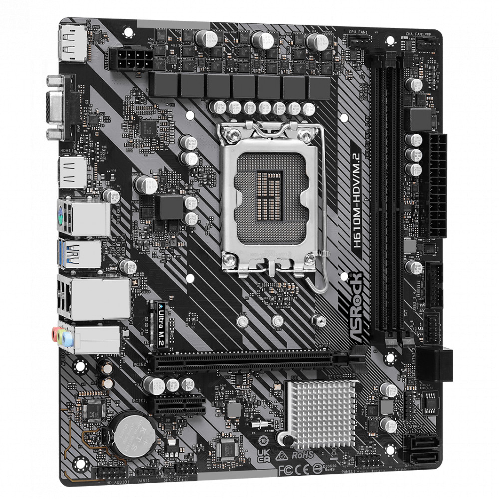 Материнская плата ASRock H610M-HDV/M.2 R2.0 DDR4 Micro-ATX, LGA 1700 - миниатюра 8