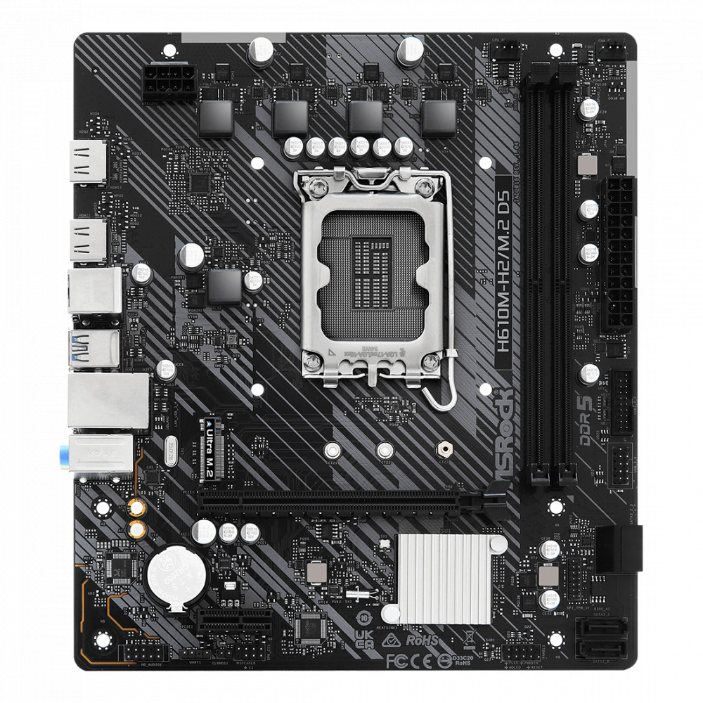 Материнская плата ASRock H610M-H2/M.2 D5 DDR5 Micro-ATX, LGA 1700 - миниатюра 6