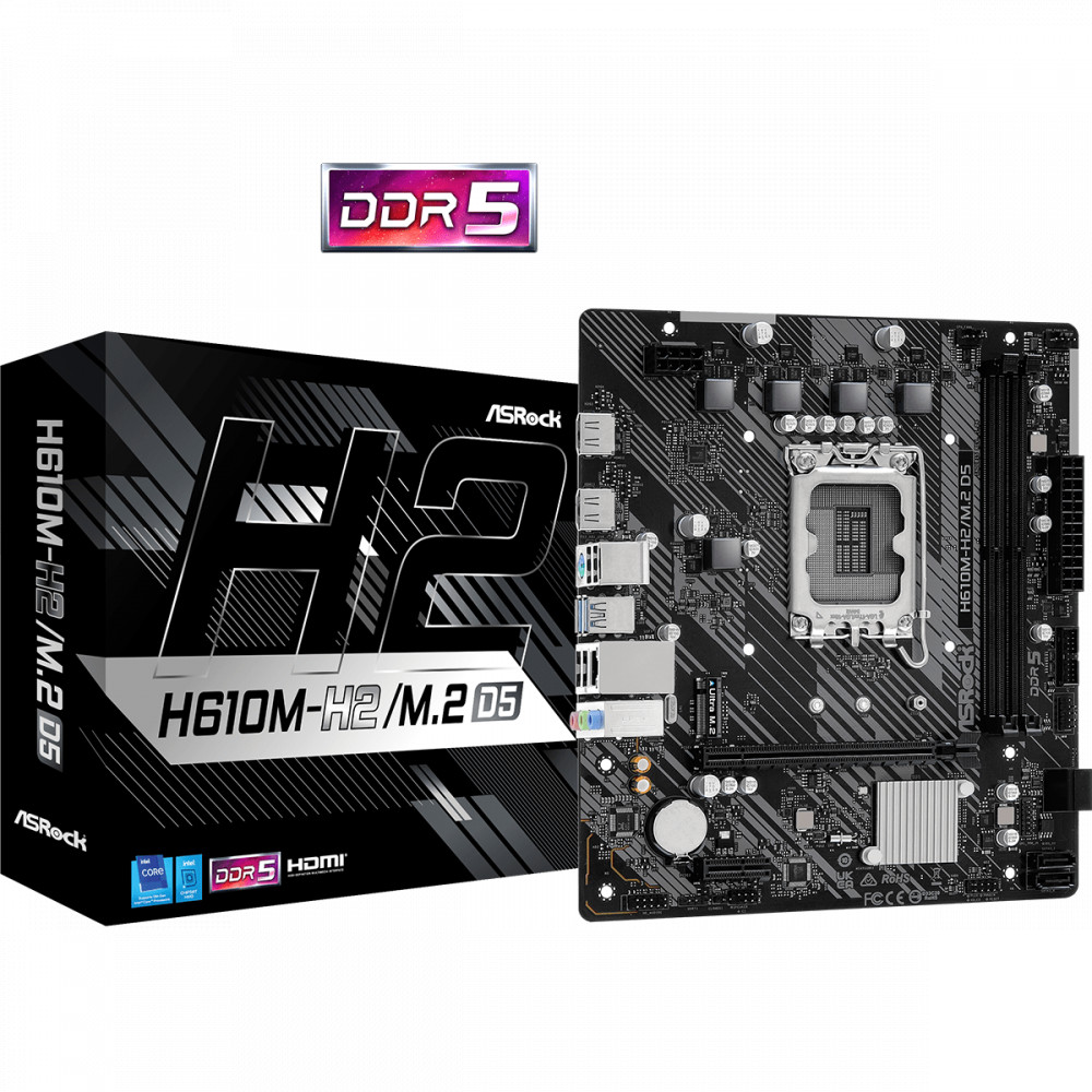 Материнская плата ASRock H610M-H2/M.2 D5 DDR5 Micro-ATX, LGA 1700 - миниатюра 10