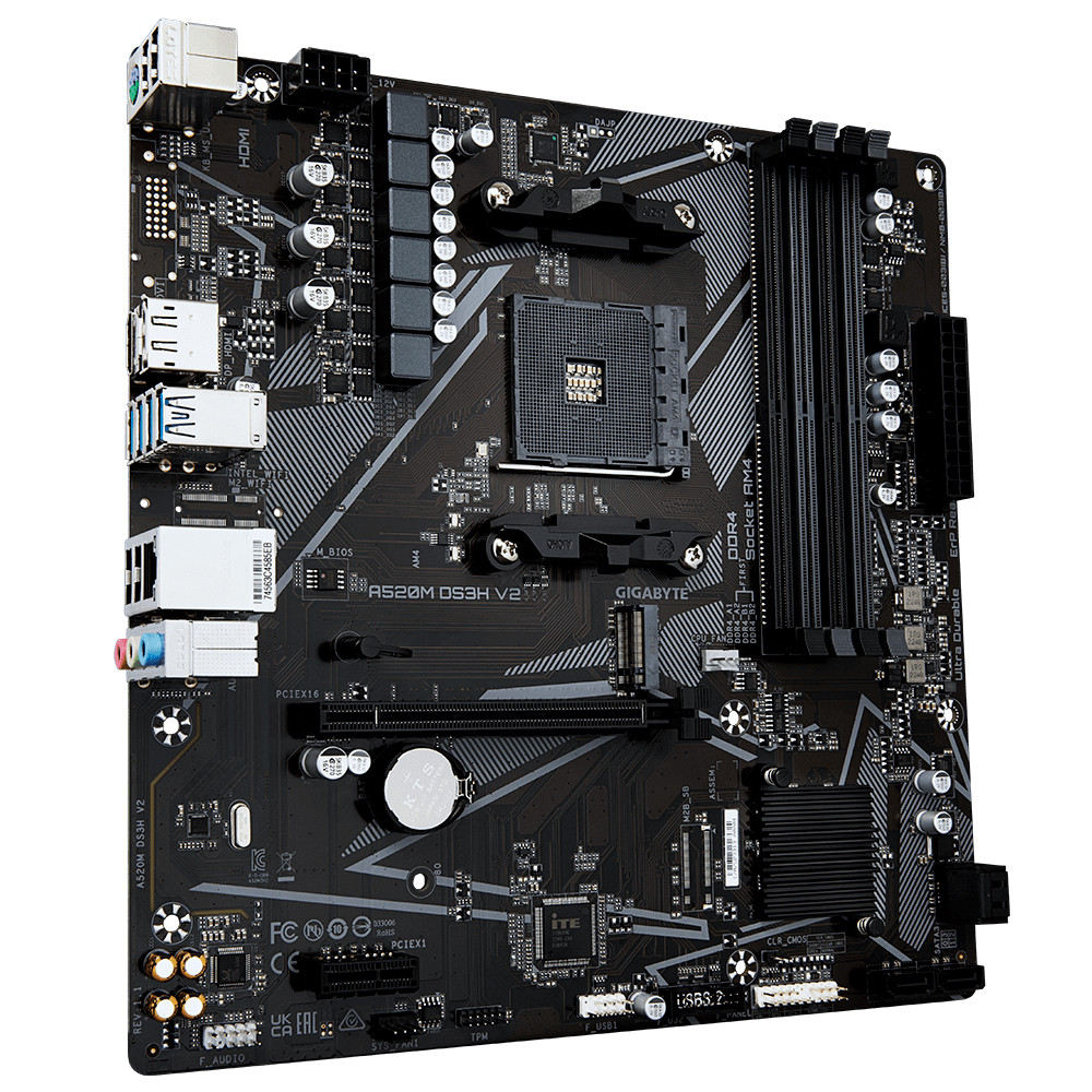 Материнская плата Gigabyte A520M DS3H V2 rev.1.1 Micro-ATX, AMD AM4 - миниатюра 7