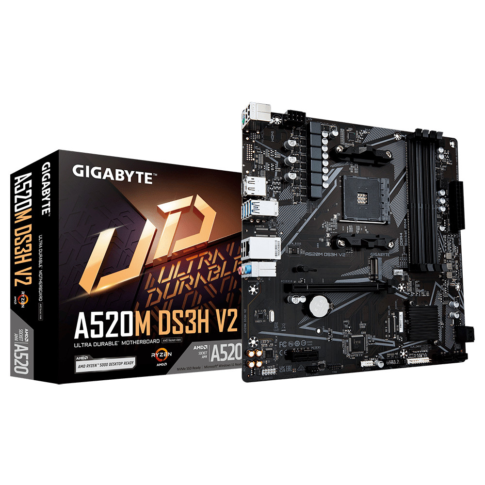 Материнская плата Gigabyte A520M DS3H V2 rev.1.1 Micro-ATX, AMD AM4 - миниатюра 8
