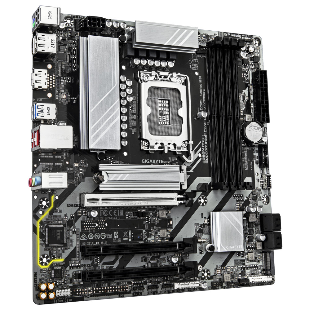 Материнская плата Gigabyte B860M DS3H rev. 1.0 Micro-ATX, LGA 1851 - миниатюра 6