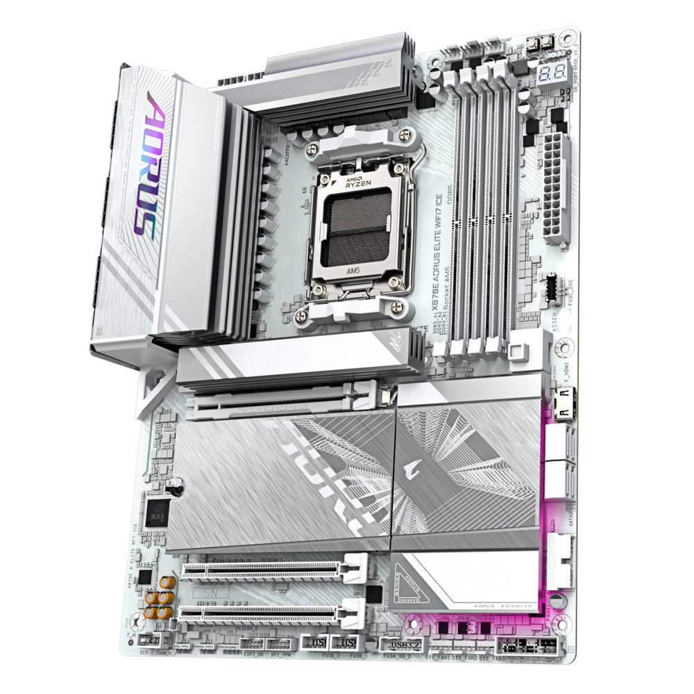 Материнская плата Gigabyte X870E Aorus Elite WIFI7 Ice rev. 1.2 ATX, AMD AM5 - миниатюра 9