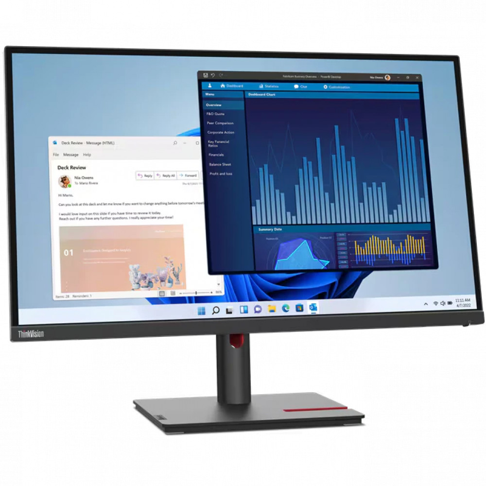 Монитор Lenovo ThinkVision T27p-30 63A9GAR1CB 27 ", IPS, 4K UHD 3840x2160 (16:9), 60 Гц - миниатюра 6