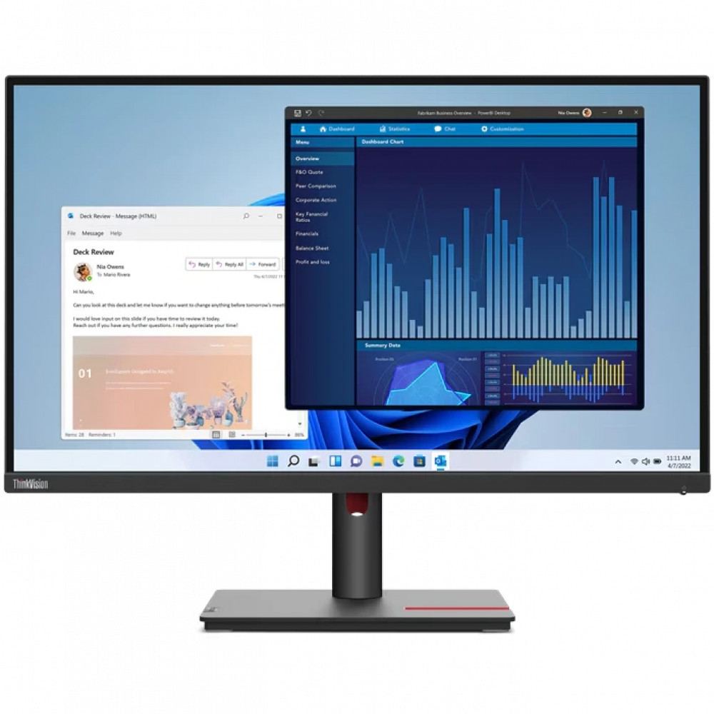 Монитор Lenovo ThinkVision T27p-30 63A9GAR1CB 27 ", IPS, 4K UHD 3840x2160 (16:9), 60 Гц - миниатюра 5