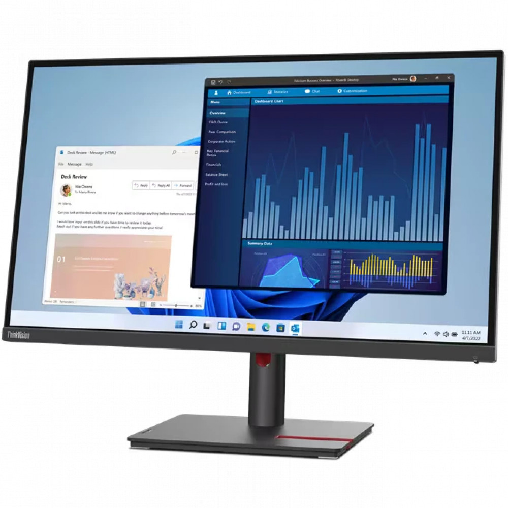Монитор Lenovo ThinkVision T27p-30 63A9GAR1CB 27 ", IPS, 4K UHD 3840x2160 (16:9), 60 Гц - миниатюра 7