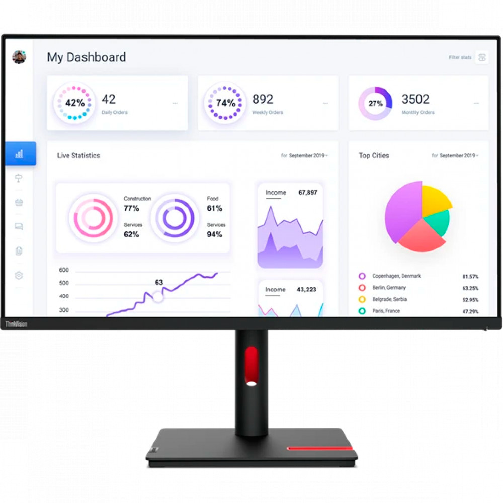 Монитор Lenovo T32p-30 63D2GAS1CB 31.5 ", IPS, 4K UHD 3840x2160 (16:9), 60 Гц - миниатюра 6