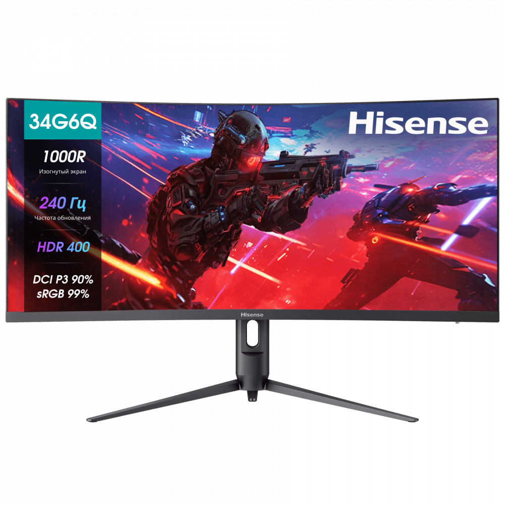 Монитор Hisense 34G6Q PRO 34 ", VA, Ultra-Wide QHD 3440x1440 (21:9), 240 Гц - миниатюра 4