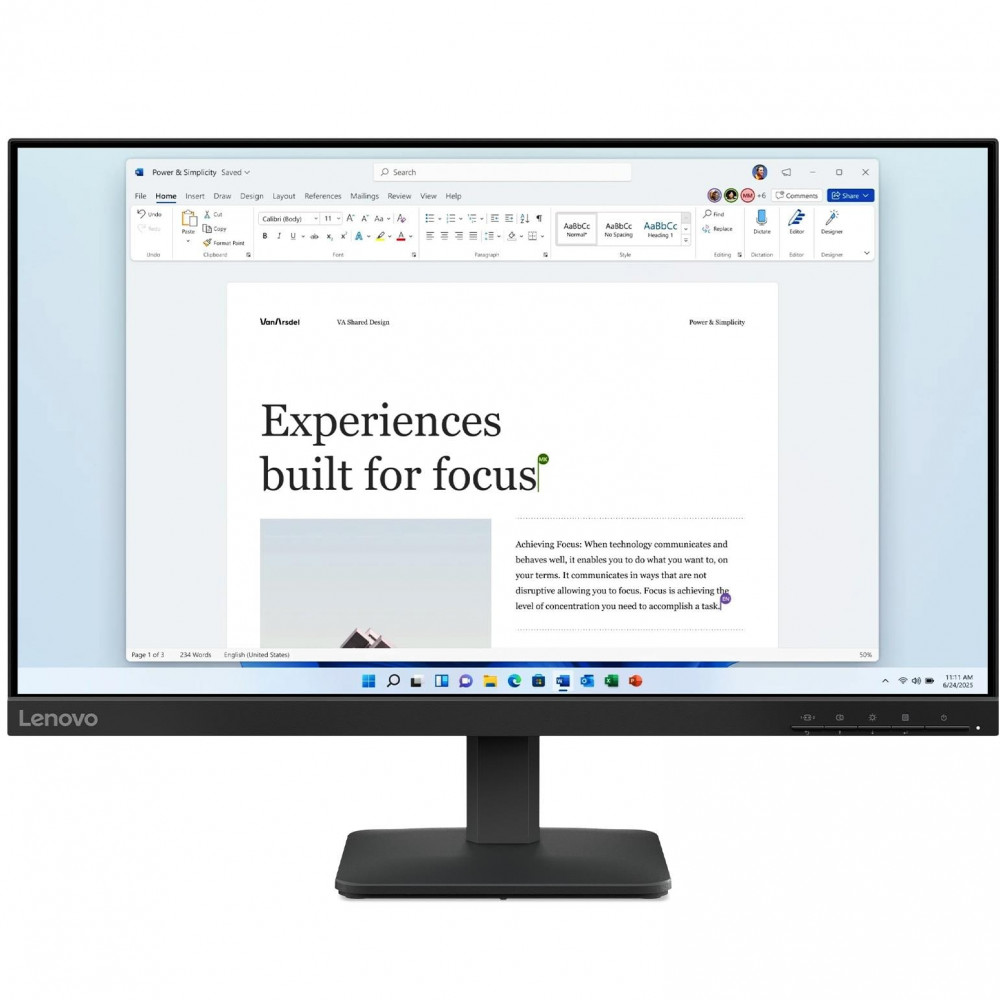 Монитор Lenovo L24-4e 68C2KAC1EU 23.8 ", IPS, Full HD 1920x1080 (16:9), 100 Гц - миниатюра 7
