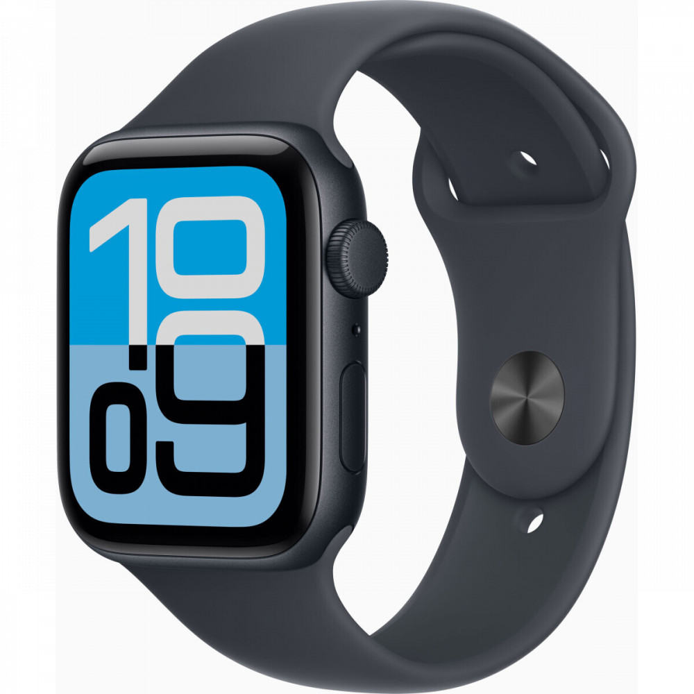 Apple Watch SE 3 44mm Aluminum Midnight Case with Midnight Sport Band M/L MEHQ4LW/A Смарт-часы - миниатюра 4