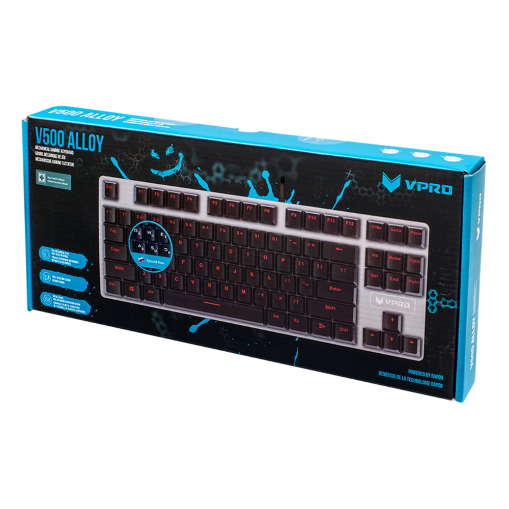 Клавиатура Rapoo V500 Alloy Проводная, USB - миниатюра 5