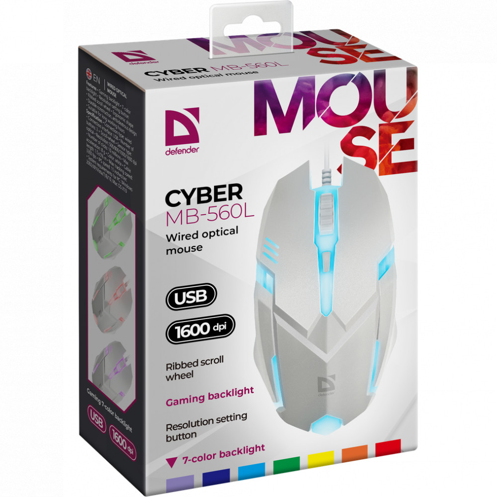 Мышь Defender Сyber MB-560L 52561 Игровые, Проводная - миниатюра 7