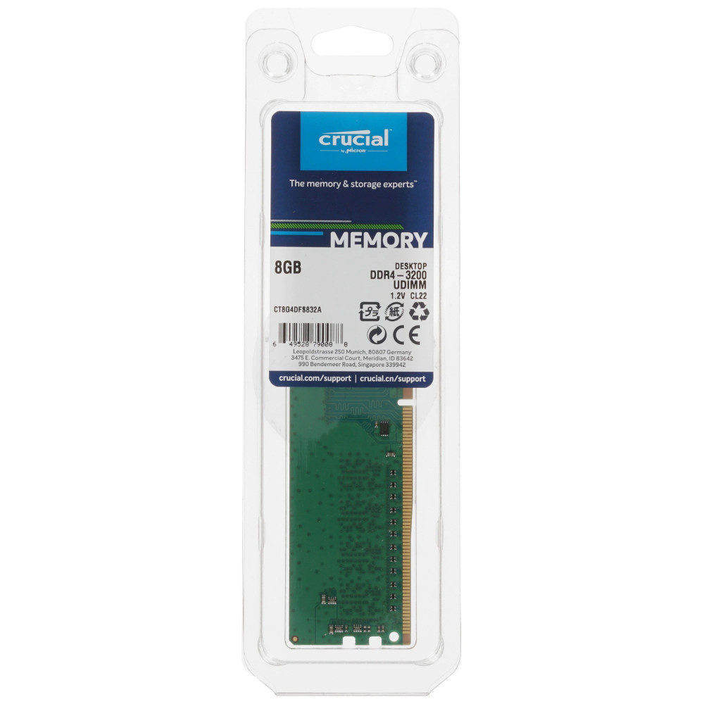 ОЗУ Crucial CT8G4DFS832A DIMM, DDR4, 8 Гб, 3200 МГц - миниатюра 6