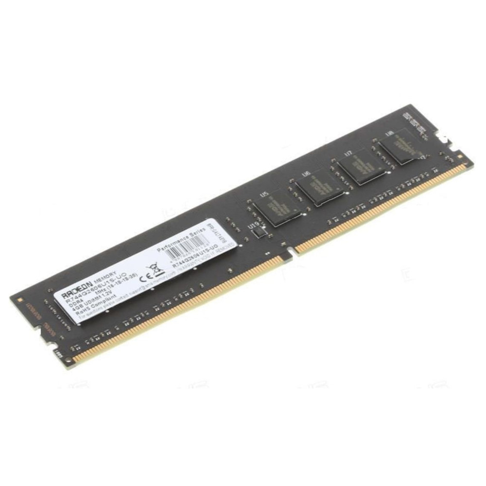 ОЗУ AMD DDR4 4Gb 2666MHz R744G2606U1S-UO DIMM, DDR4, 4 Гб, 2666 МГц - миниатюра 2