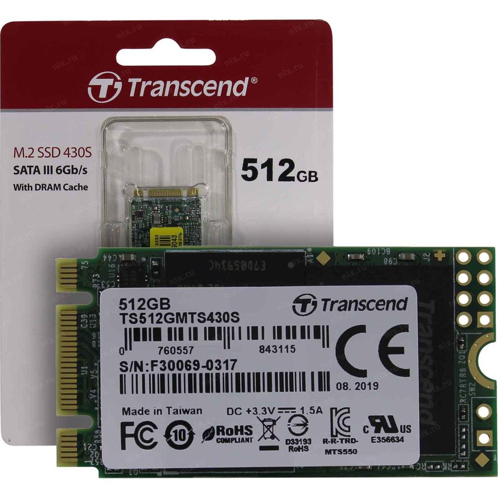 Жесткий диск Transcend TS512GMTS430S SSD (твердотельные), 512 ГБ, M.2, SATA - миниатюра 4